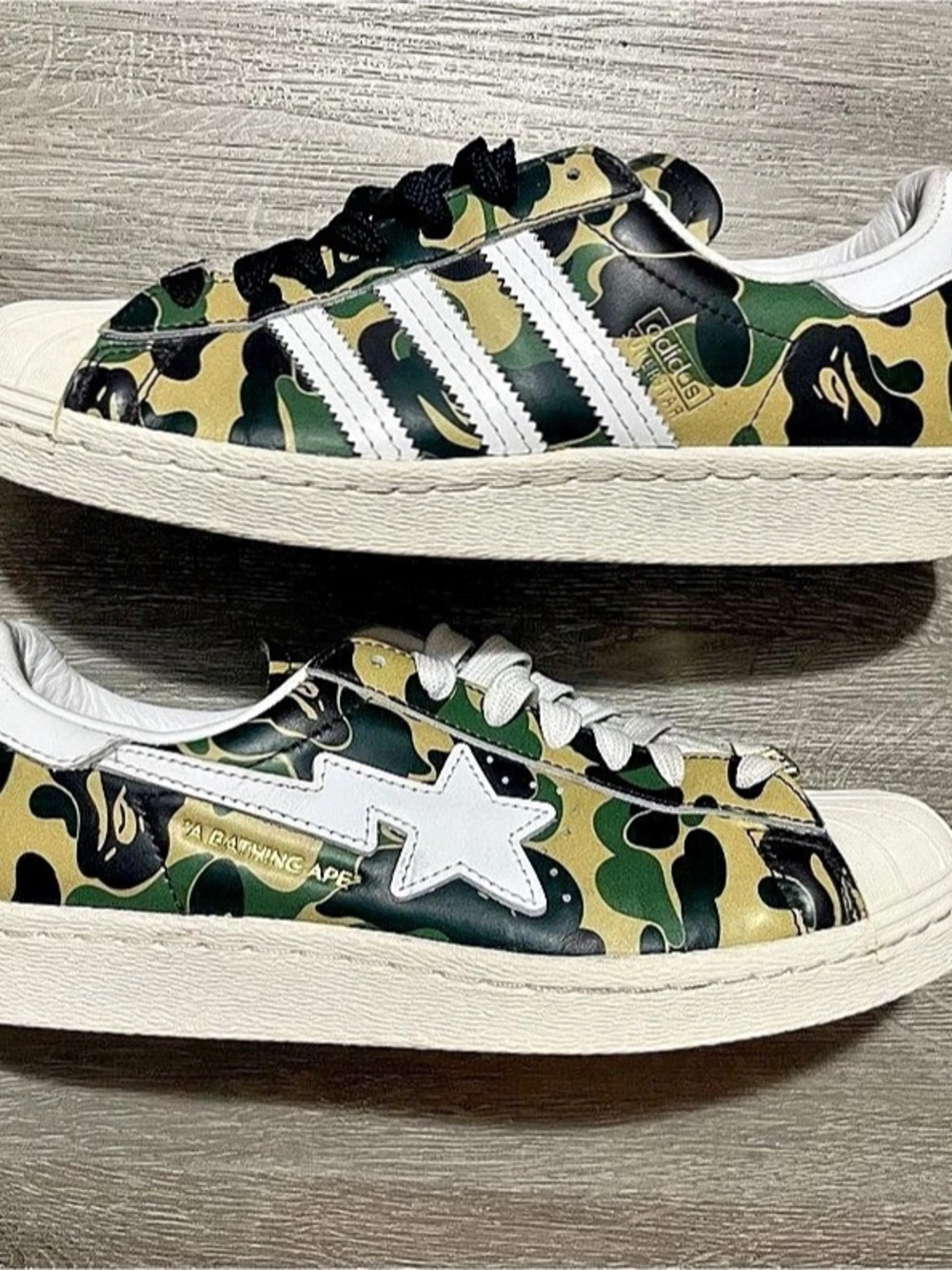 Adidas x A Bathing Ape Superstar Camo Shoes Size 4.5
